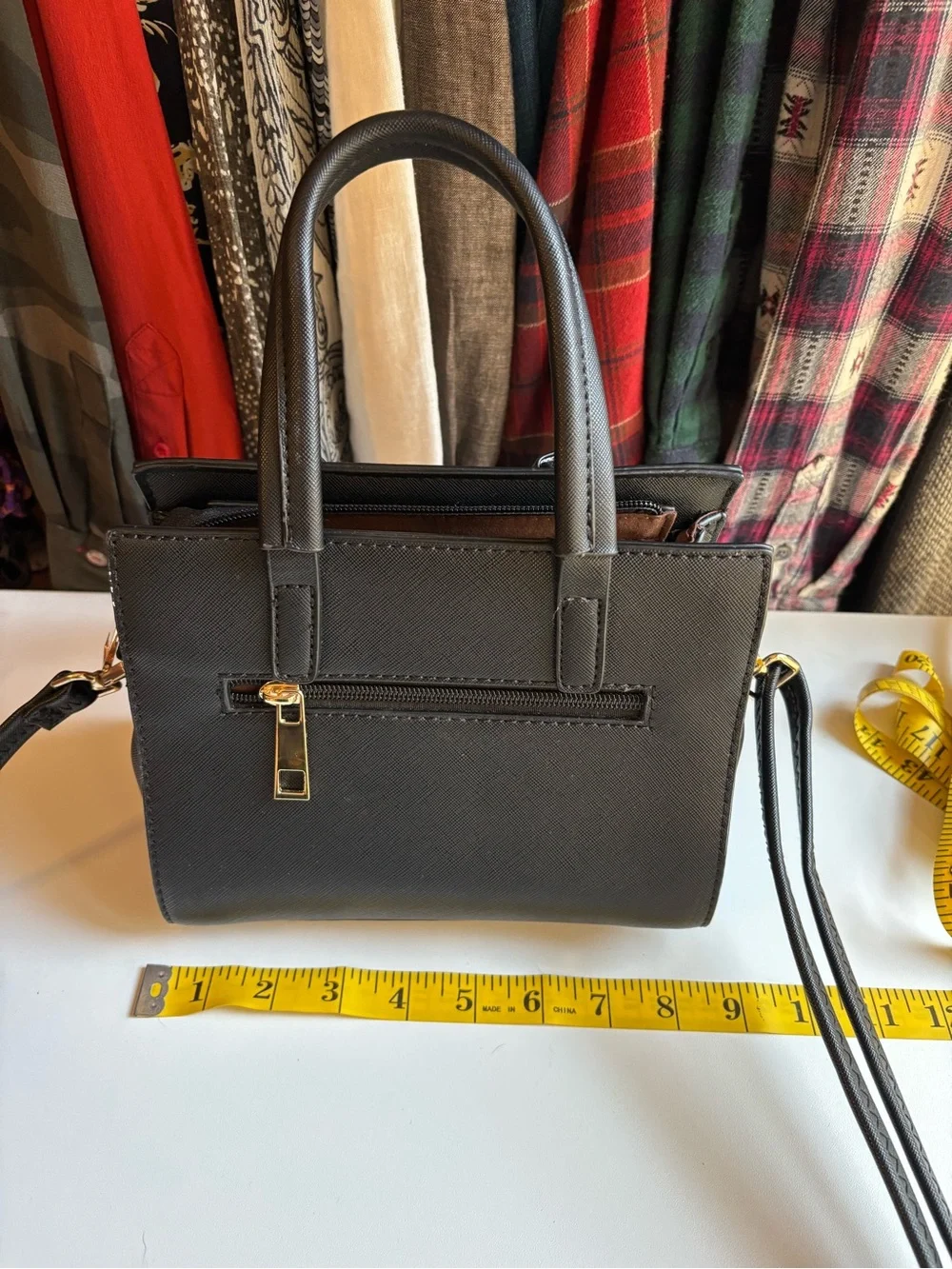 kate spade Black Perforated Mini Satchel with Gold Hardware
